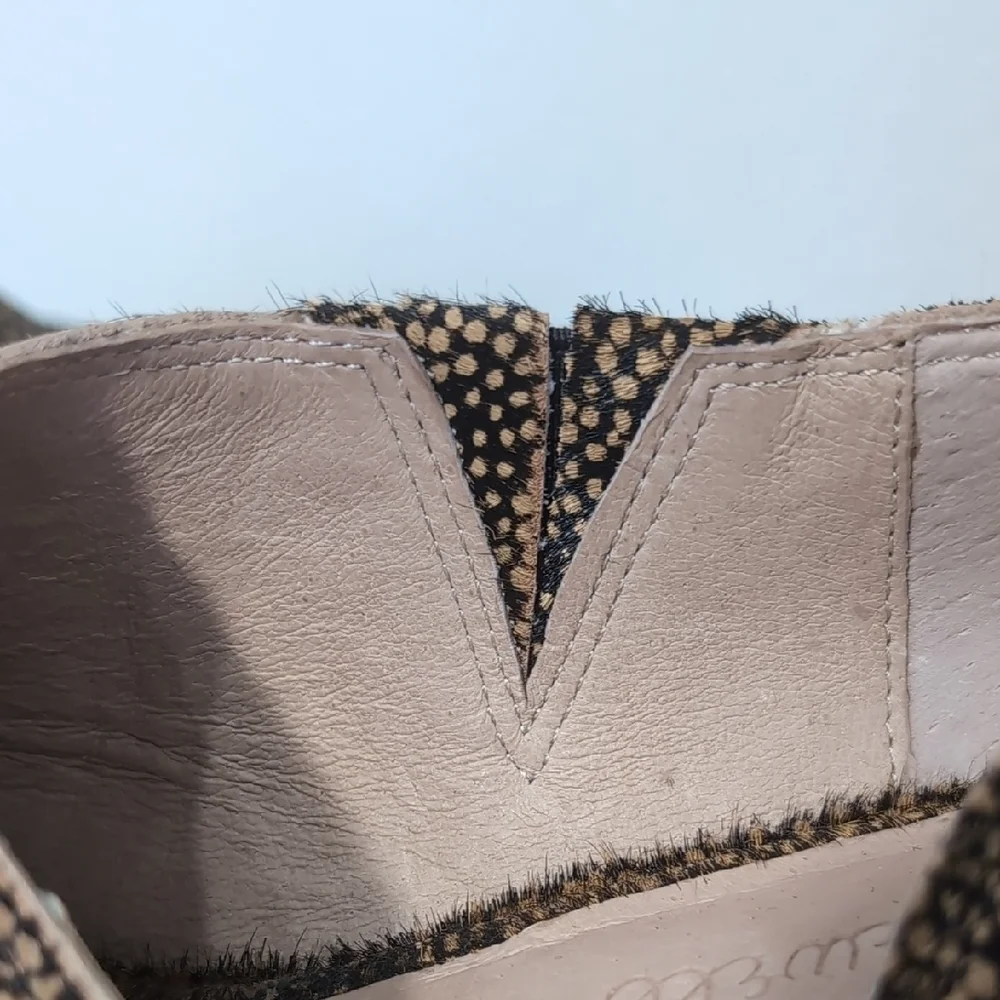 Madewell The Lucie Bootie Sz 7 Leather Brown Cutout Flat Calf Hair Upper Slip-On - Picture 12 of 16